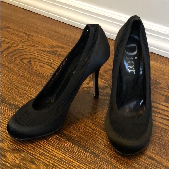 Dior Mesh and satin black pump - Picture 1 of 7